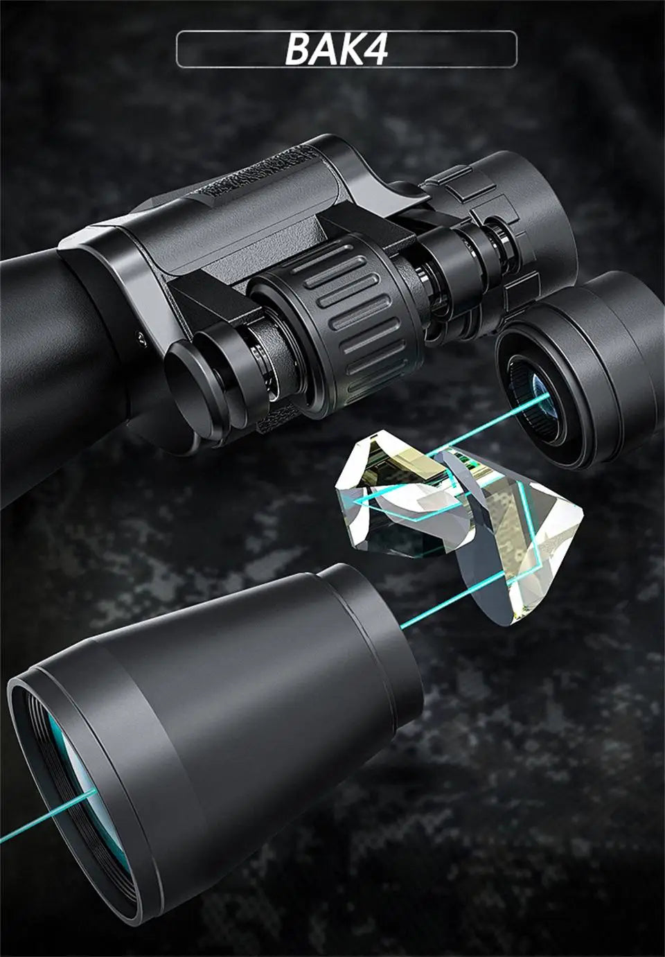 20x50 HD BAK4 Military Binoculars – Long-Range Zoom Telescope for Outdoor Use